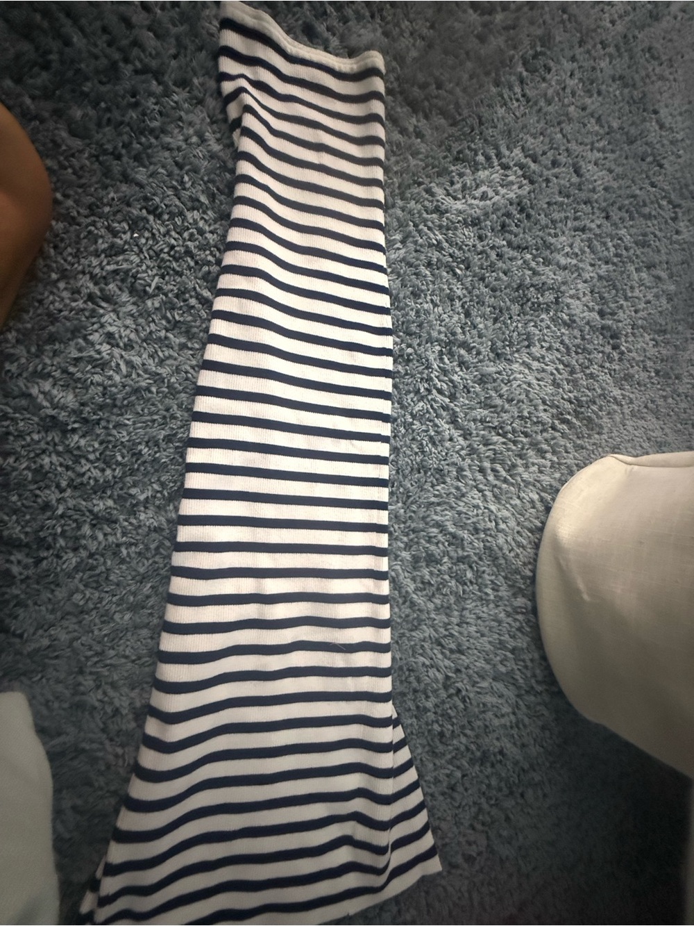 Edikted Navy and White Striped Maxi Dress